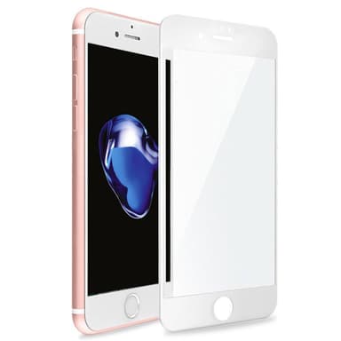 iPhone 8 Plus koko ruudun peittävä 3D-näytönsuoja karkaistua lasia - Valkoinen