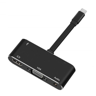 USB-C-HDMI/VGA-moniporttinen sovitin Alumiini - Gigantti verkkokauppa