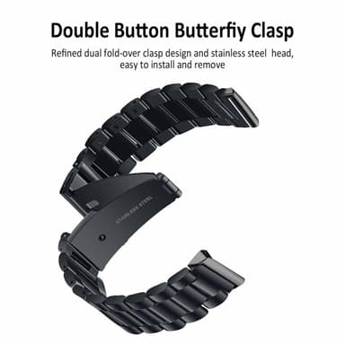 Fitbit Inspire / Inspire HR -rannekoru ruostumaton teräs - musta