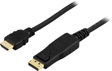 DELTACO DisplayPort - HDMI -näyttökaapeli, 20-napainen ha - ha 5m, musta