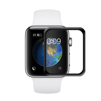 Apple Watch 38mm serie 2/3 koko näytön kattava karkaistua lasia oleva näytönsuoja - musta