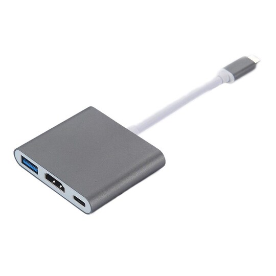 USB-C-moniporttinen sovitin USB- (PD), USB-C-, 4K HDMI -yhteensopiva