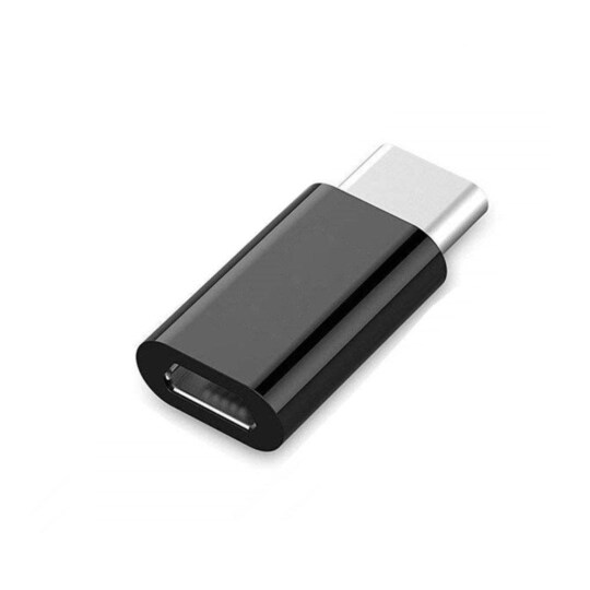 Micro USB-USB-C-sovitin musta Musta