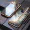 iPhone X / XS -magneettinen kuori, jossa karkaistu lasinen näytönsuoja - kulta