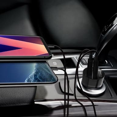 Kaksois-USB-laturi autoon, jossa Quick Charge 3.0