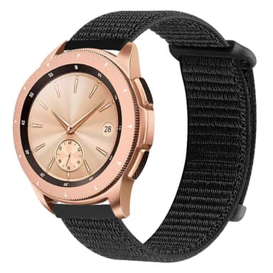 Nylonrannekoru Samsung Galaxy Watch 42mm / Gear Sport -puhelimelle - musta