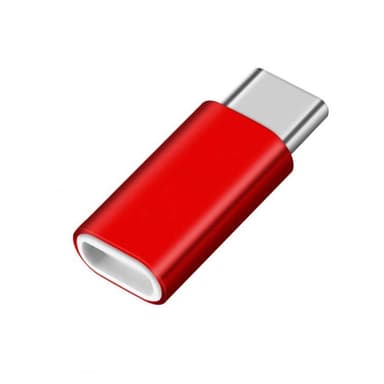 USB-C - Micro USB -sovitin alumiini - punainen - Gigantti verkkokauppa