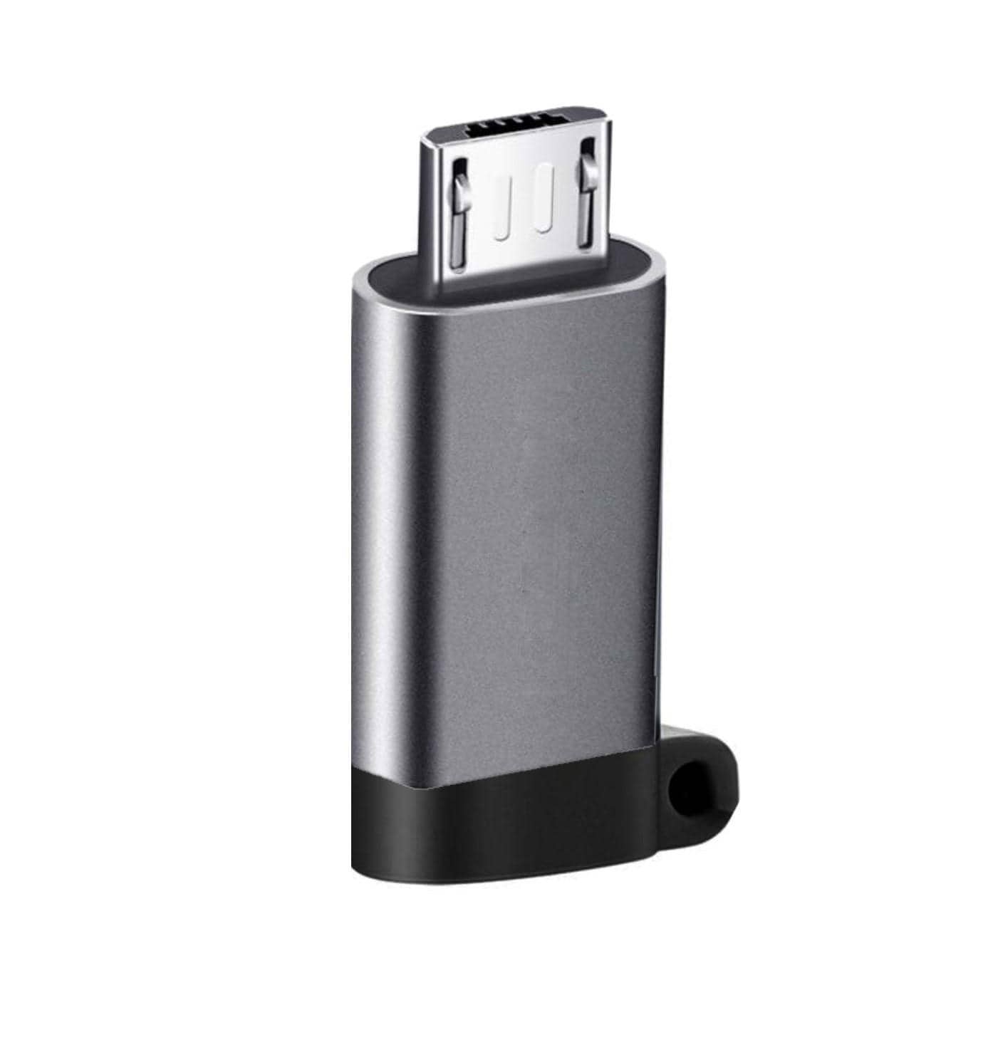 USB-C (naaras) - Micro USB (uros) -sovitin alumiiniharmaa