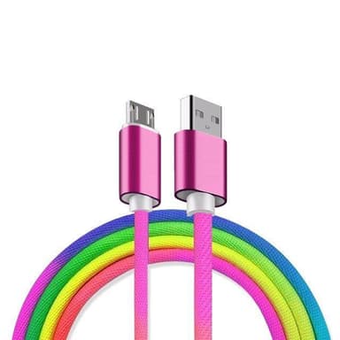 Mikro USB-kaapeli - nylon - sateenkaaren värit - 1 m