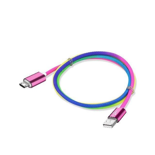 Mikro USB-kaapeli - nylon - sateenkaaren värit - 1 m