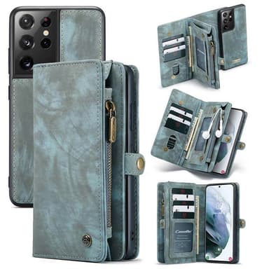 CaseMe Lompakkokotelo 11-kortti Samsung Galaxy S21 Ultra  - sininen
