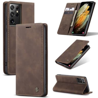 CaseMe Smart FlipCase Samsung Galaxy S21 Ultra  - kahvi