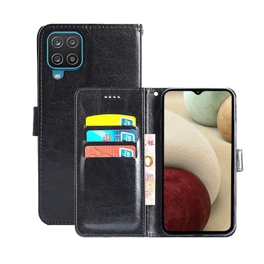 Lompakkokotelo 3-kortti Samsung Galaxy A12  - musta