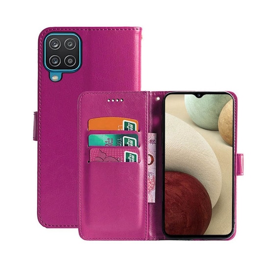Lompakkokotelo 3-kortti Samsung Galaxy A12  - pinkki