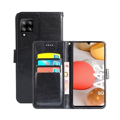 Lompakkokotelo 3-kortti Samsung Galaxy A42  - musta