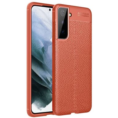 Nahkakuvioitu TPU kuori Samsung Galaxy S21 Plus  - punainen