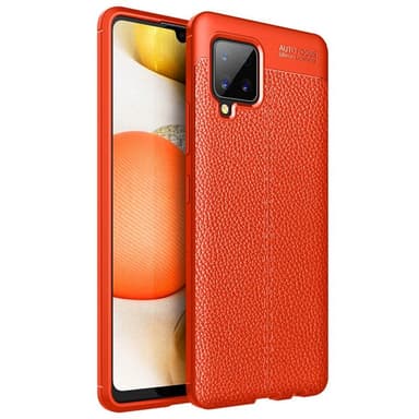 Nahkakuvioitu TPU kuori Samsung Galaxy A42  - punainen