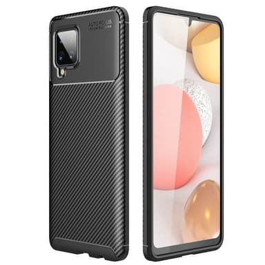 Carbon silikoni kuori Samsung Galaxy A42  - musta