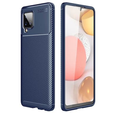 Carbon silikoni kuori Samsung Galaxy A42  - sininen