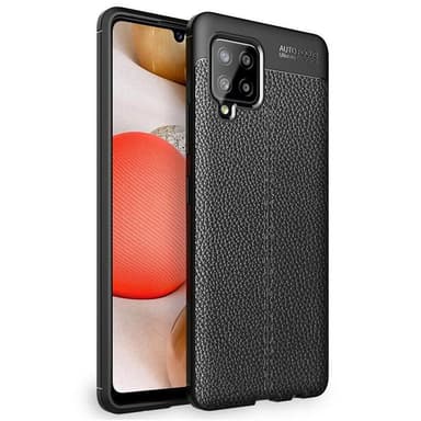 Nahkakuvioitu TPU kuori Samsung Galaxy A42  - musta