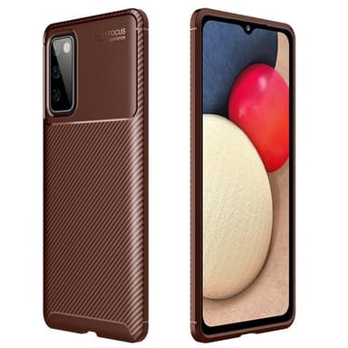 Carbon silikoni kuori Samsung Galaxy A02s  - ruskea