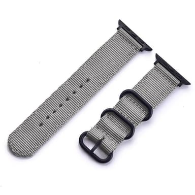 SKALO Nato Ranneke Nailona Apple Watch 42/44/45/49mm - Harmaa