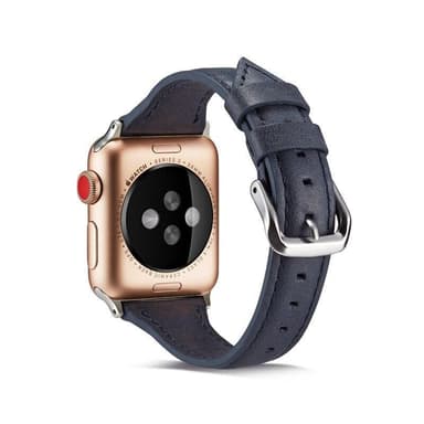 SKALO Kapea Nahkaranneke Apple Watch 38/40/41mm - Tummansininen
