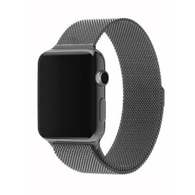 SKALO Milanese Loop Apple Watch 42/44/45/49mm - Tummanharmaa