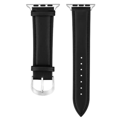 SKALO Nahkaranneke Apple Watch 38/40/41mm - Musta