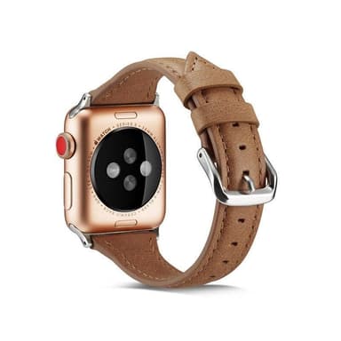 SKALO Kapea Nahkaranneke Apple Watch 38/40/41mm - Vaaleanruskea