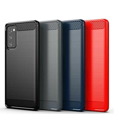SKALO Samsung S20 FE Armor Carbon Iskunkestävä TPU suojakuori - Punainen