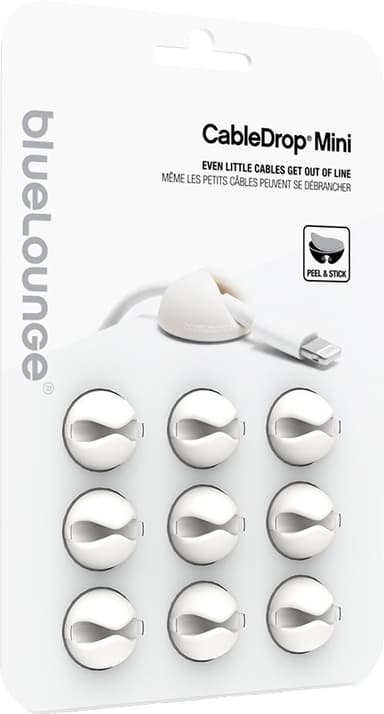 BlueLounge CableDrop pienet kaapelipidikkeet CDM-WH (valkoinen)