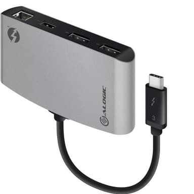 Alogic Thunderbolt 3 Dual DisplayPort telakka (harmaa)