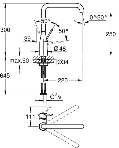 Grohe Essence hana, 1/2" suutin (Hard Graphite)