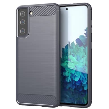 SKALO Samsung S21 Plus Armor Carbon Iskunkestävä TPU suojakuori - Harmaa