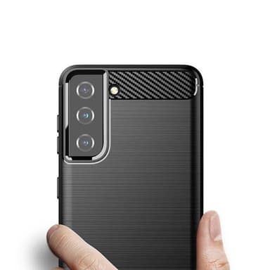 SKALO Samsung S21 Plus Armor Carbon Iskunkestävä TPU suojakuori - Punainen