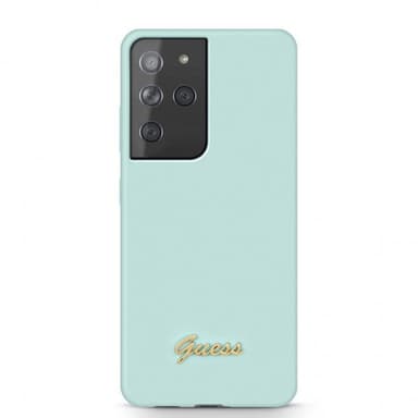 Guess Samsung Galaxy S21 Ultra Kuori Metal Logo Vaaleansininen