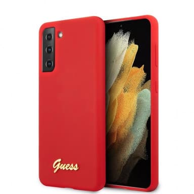 Guess Samsung Galaxy S21 Plus Kuori Metal Logo Punainen