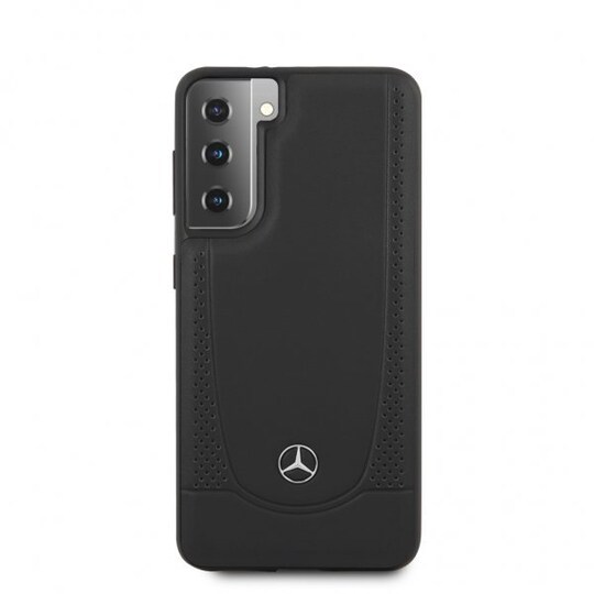 Mercedes Benz Samsung Galaxy S21 Plus Kuori Logo Perforoitu Musta