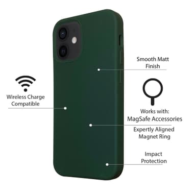 iPhone 12 silikonikuori suunniteltu toimimaan MagSafe - Green