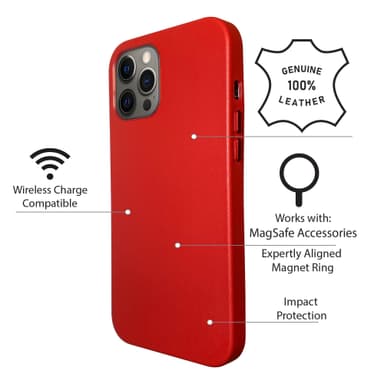 iPhone 12 Pro Max nahkakuori suunniteltu toimimaan MagSafe - Red