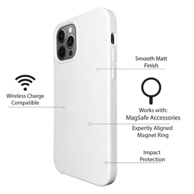 iPhone 12 Pro Max silikonikuori suunniteltu toimimaan MagSafe - White
