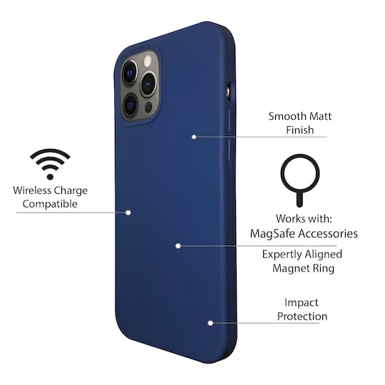 iPhone 12 Pro silikonikuori suunniteltu toimimaan MagSafe - Blue