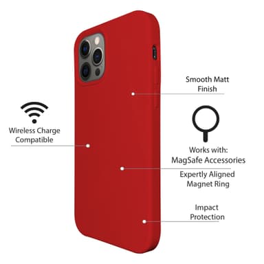 iPhone 12 Pro silikonikuori suunniteltu toimimaan MagSafe - Red