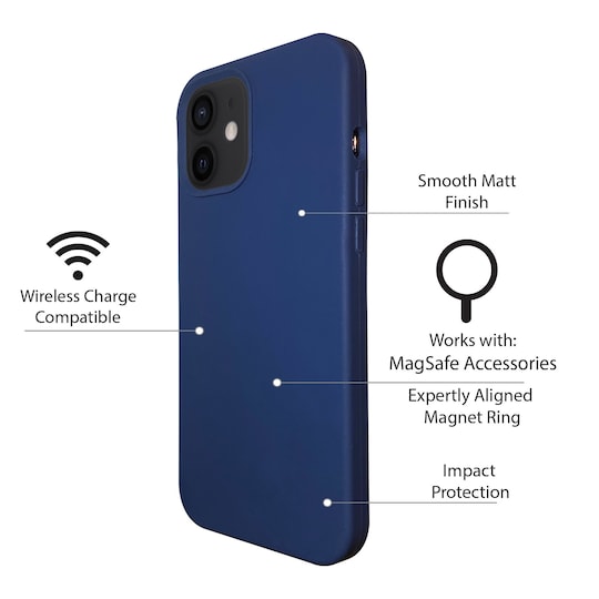 iPhone 12 mini silikonikuori suunniteltu toimimaan MagSafe - Blue