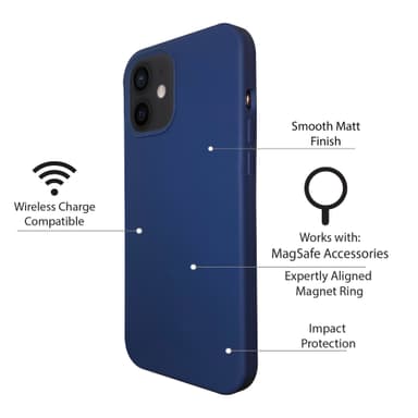 iPhone 12 mini silikonikuori suunniteltu toimimaan MagSafe - Blue