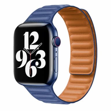 Vegaaninen nahka magneettinen Apple Watch Band 42/44 mm Blue