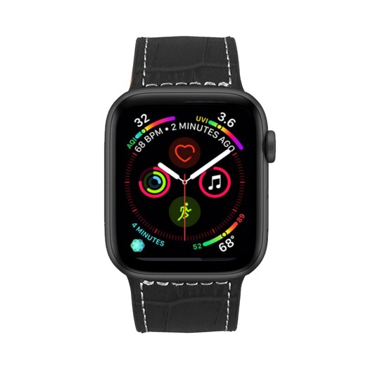 Aitoa nahkaa Croc design Apple Watch ranneke 42/44 mm Black