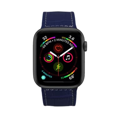 Aitoa nahkaa Croc design Apple Watch ranneke 42/44 mm Navy