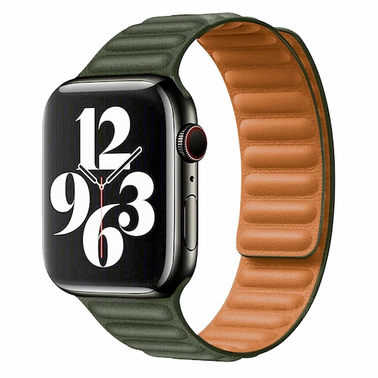 Vegaaninen nahka magneettinen Apple Watch Band 42/44 mm Olive Green